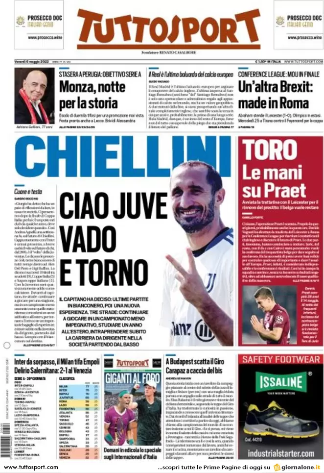 Rassegna stampa Juve: prime pagine quotidiani sportivi - 6 maggio 2022 36 tuttosport 002303730