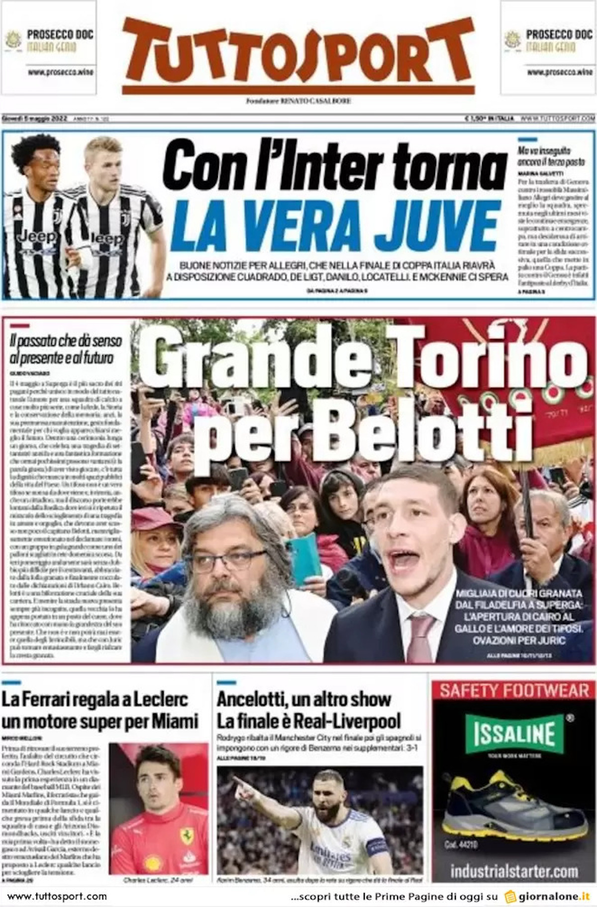 Rassegna stampa Juve: prime pagine quotidiani sportivi - 5 maggio 2022 37 tuttosport 002311549 1