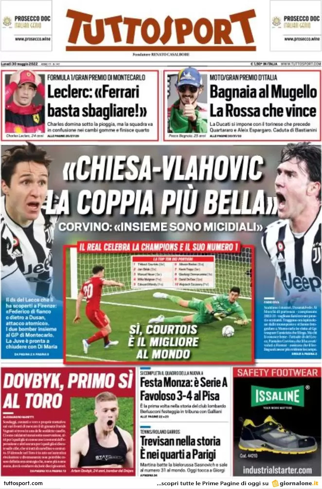 Rassegna stampa Juve: prime pagine quotidiani sportivi - 30 maggio 2022 37 tuttosport 002606518