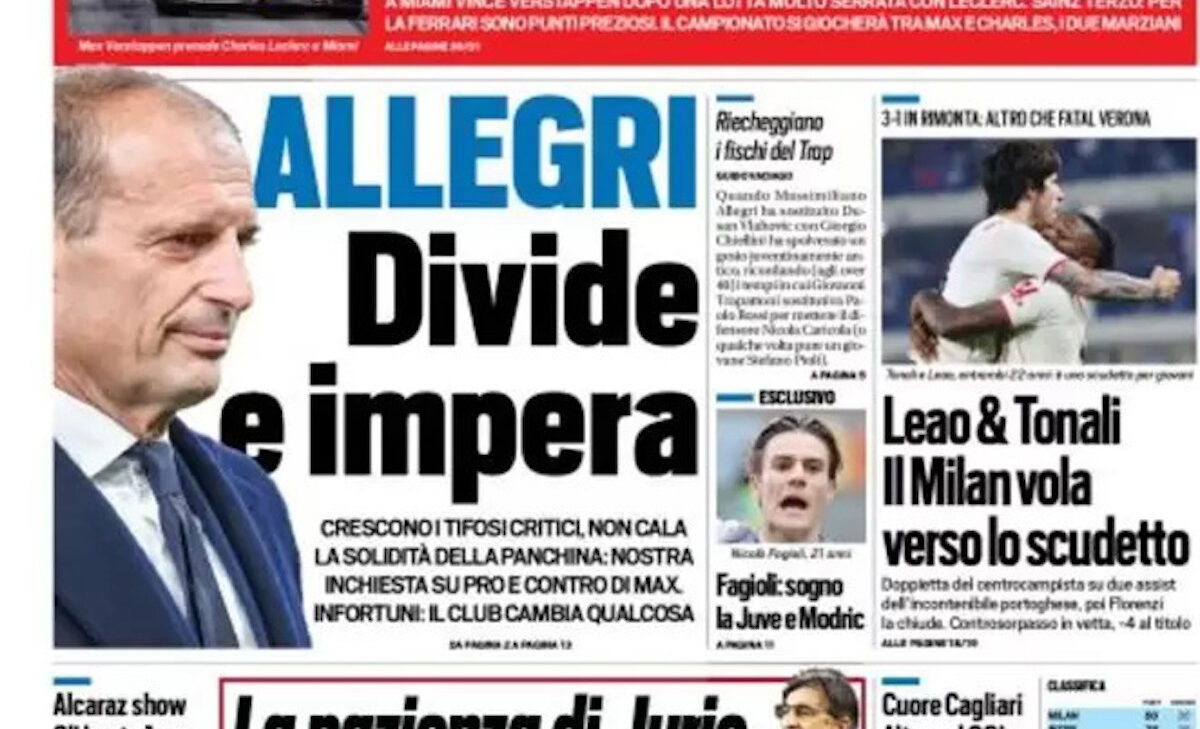 Rassegna stampa Juve: prime pagine quotidiani sportivi - 9 maggio 2022 36 tuttosport 003223499 1 e1652049423653