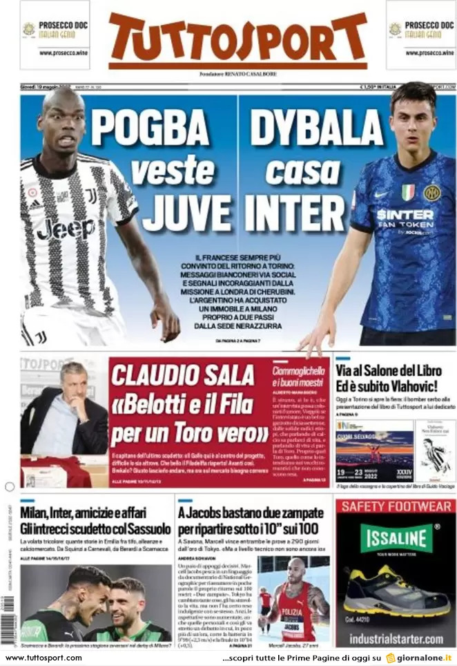 Rassegna stampa Juve: prime pagine quotidiani sportivi - 19 maggio 2022 37 tuttosport 003303524