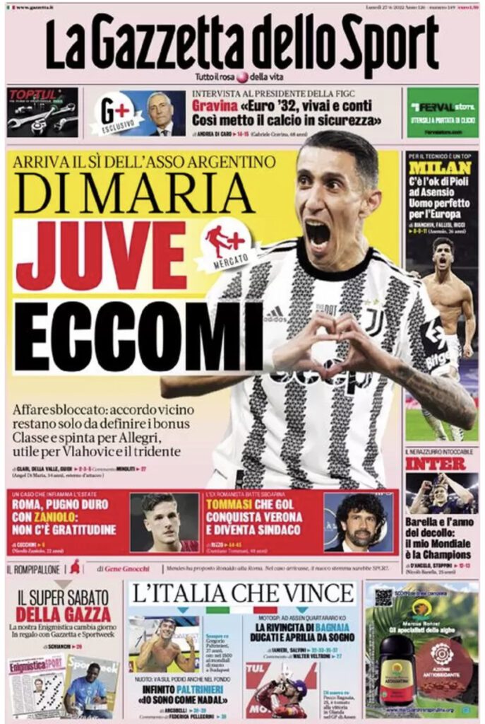 Rassegna stampa Juve: prime pagine quotidiani sportivi - 27 giugno 2022 38 002A7759 4E00 4618 86CC 5B0AE104081A