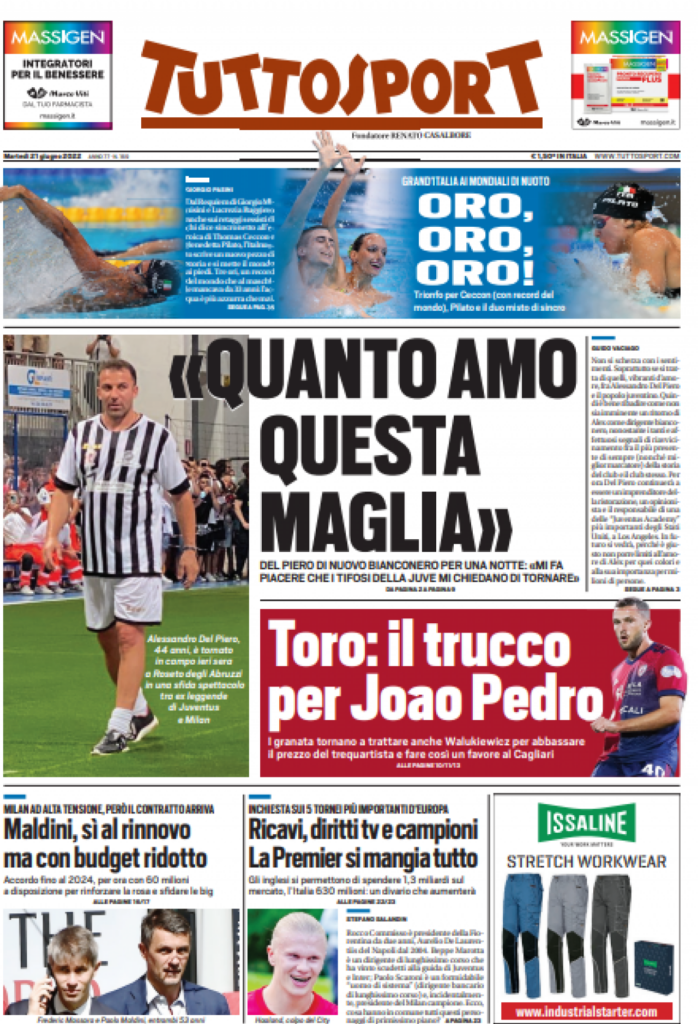 Rassegna stampa Juve: prime pagine quotidiani sportivi - 21 giugno 2022 37 IMG 2413