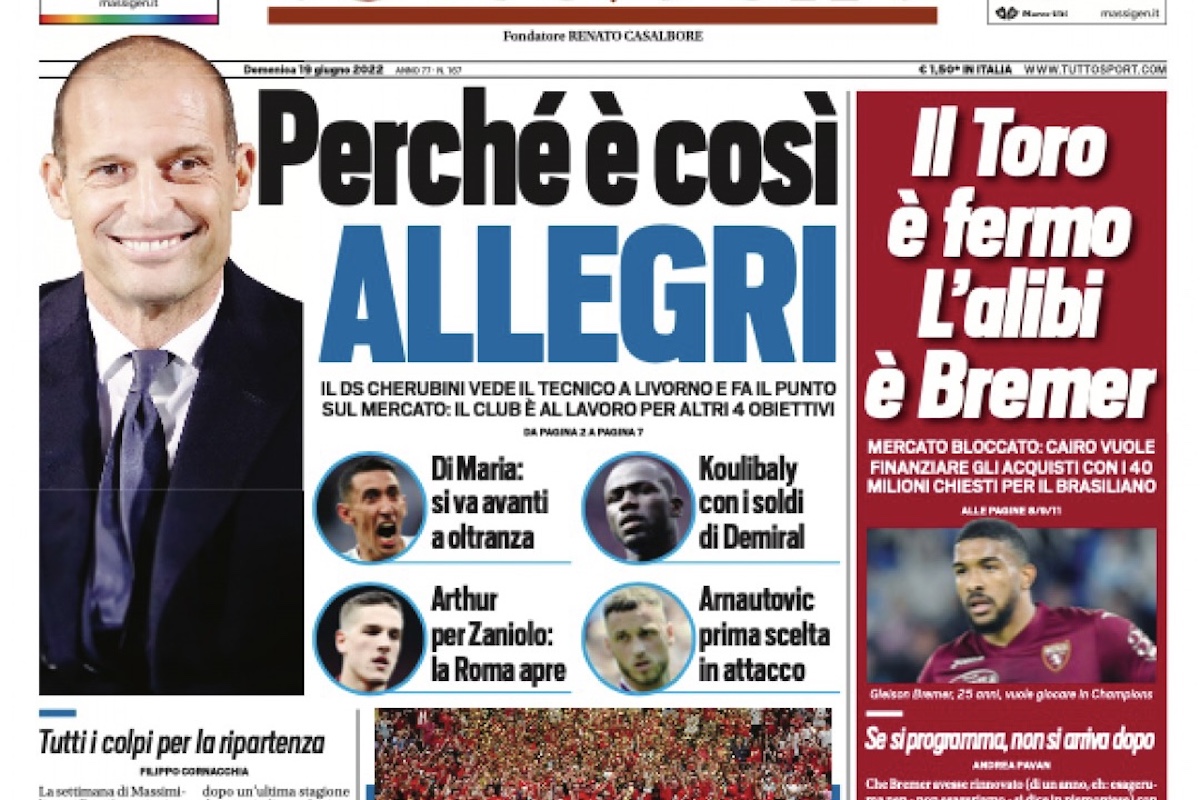 Rassegna stampa Juve: prime pagine quotidiani sportivi - 19 giugno 2022 36 c4e30e00 4038 4254 9397 d2f3ea9ce756