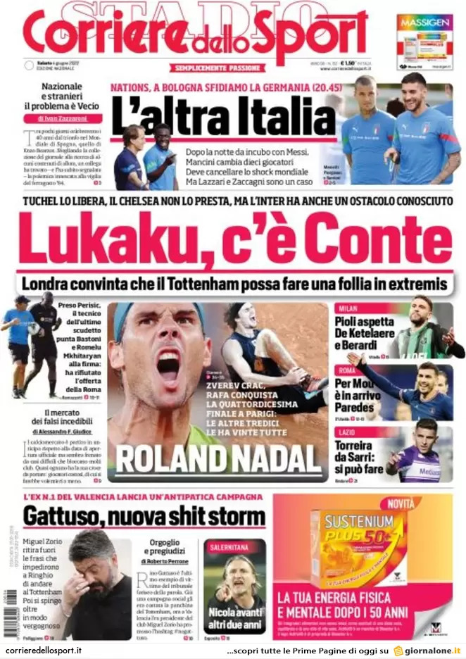 Rassegna stampa Juve: prime pagine quotidiani sportivi - 4 giugno 2022 37 corriere dello sport 002304774