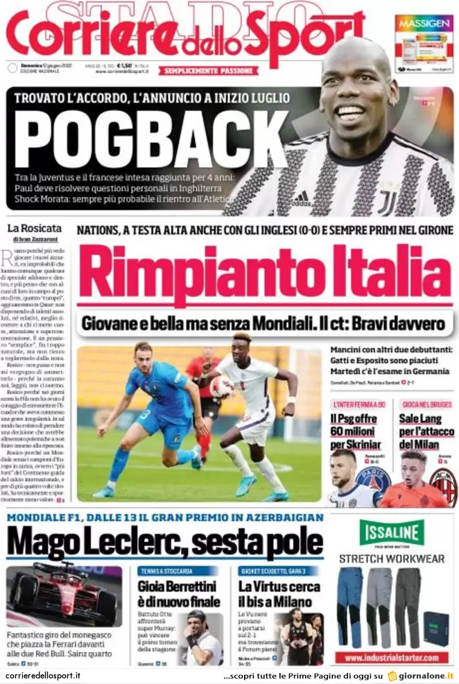 Rassegna stampa Juve: prime pagine quotidiani sportivi - 12 giugno 2022 37 corriere dello sport 002522217