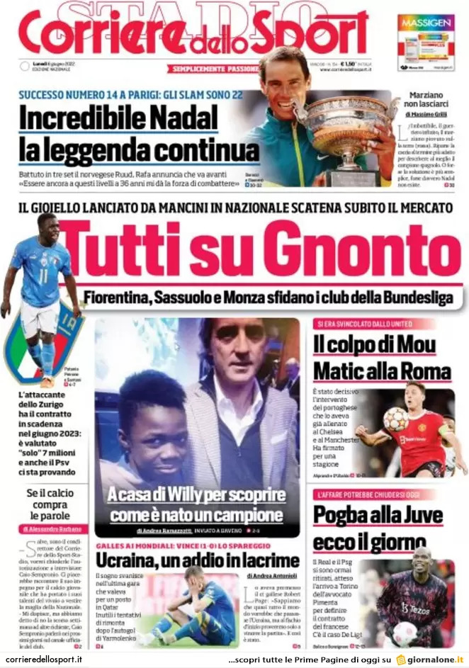 Rassegna stampa Juve: prime pagine quotidiani sportivi - 6 giugno 2022 37 corriere dello sport 002728722