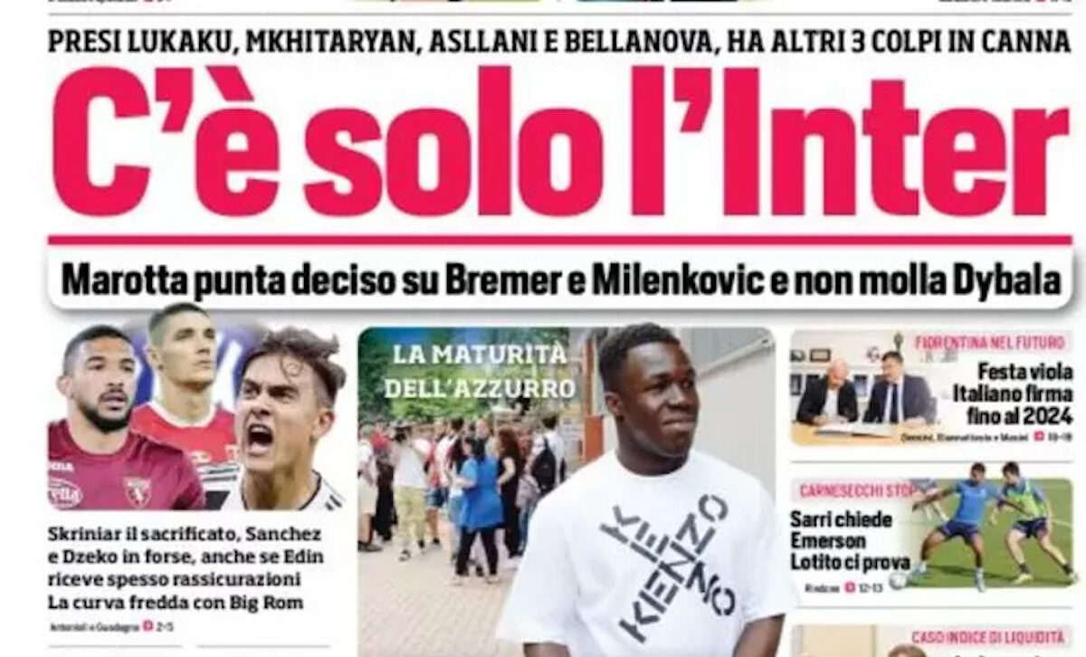 Rassegna stampa Juve: prime pagine quotidiani sportivi - 23 giugno 2022 36 corriere dello sport 004305192 1 e1655938192112