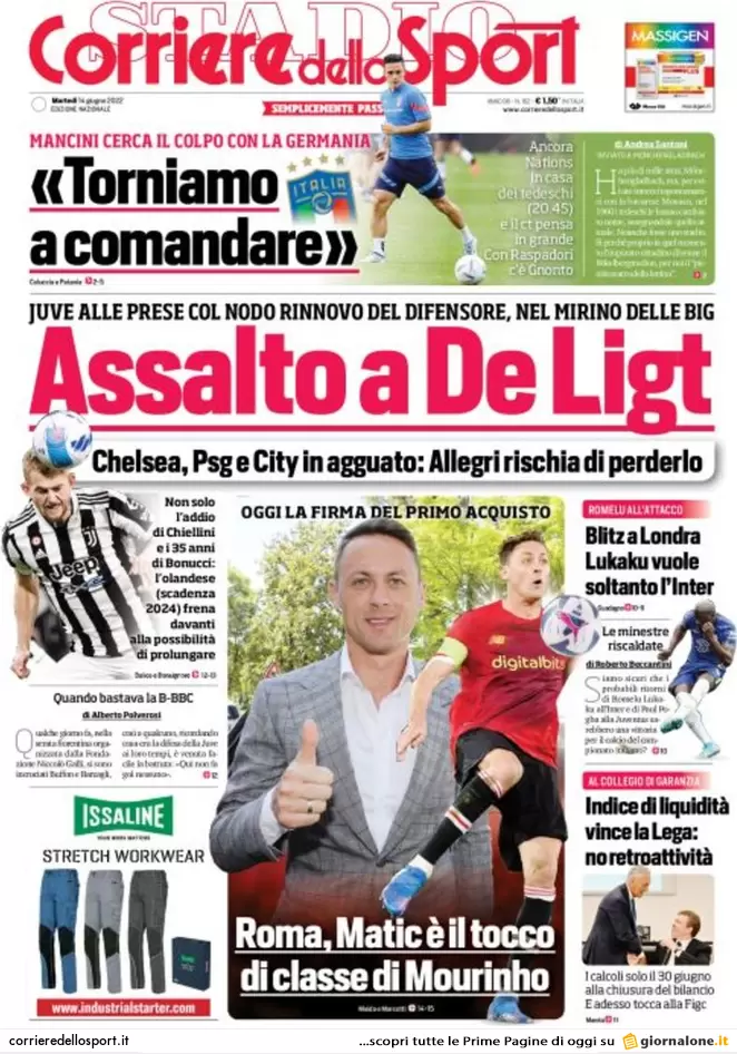Rassegna stampa Juve: prime pagine quotidiani sportivi - 14 giugno 2022 37 corriere dello sport 005348525