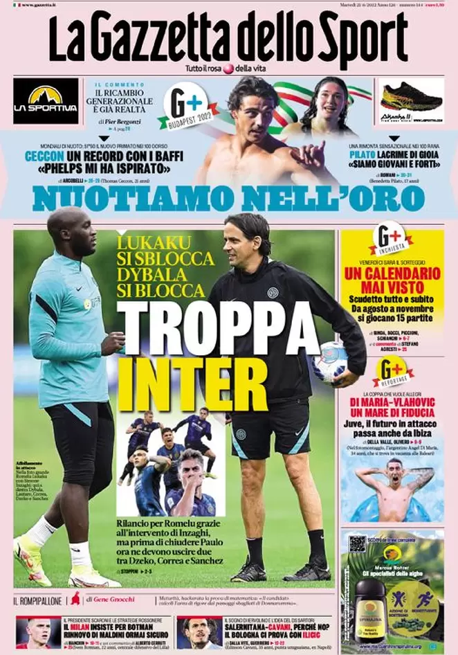 Rassegna stampa Juve: prime pagine quotidiani sportivi - 21 giugno 2022 39 la gazzetta dello sport 005421094 1