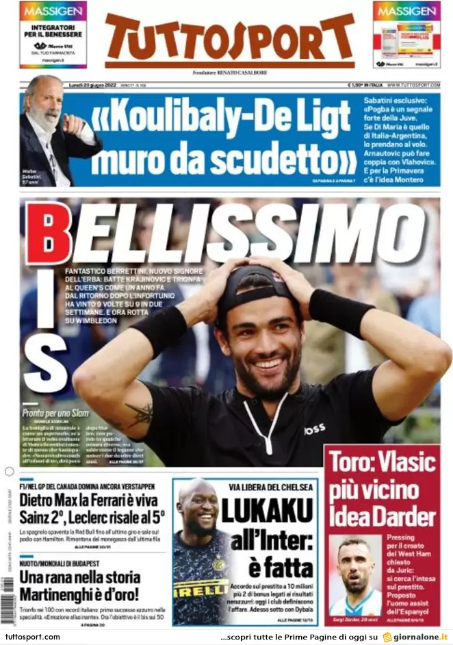 Rassegna stampa Juve: prime pagine quotidiani sportivi - 20 giugno 2022 37 tuttosport 002302468