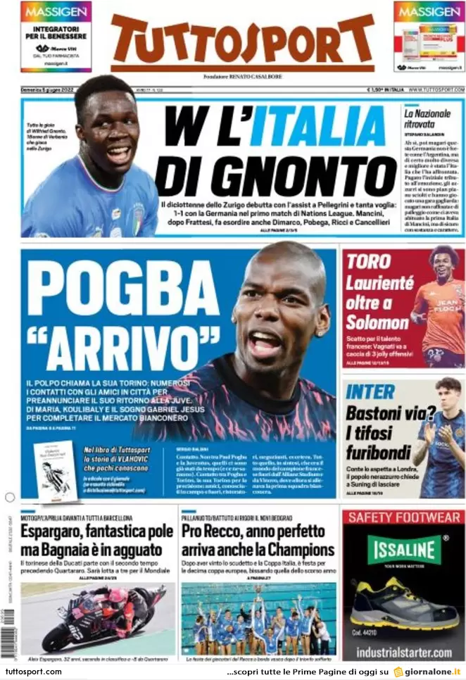 Rassegna stampa Juve: prime pagine quotidiani sportivi - 5 giugno 2022 36 tuttosport 002303079