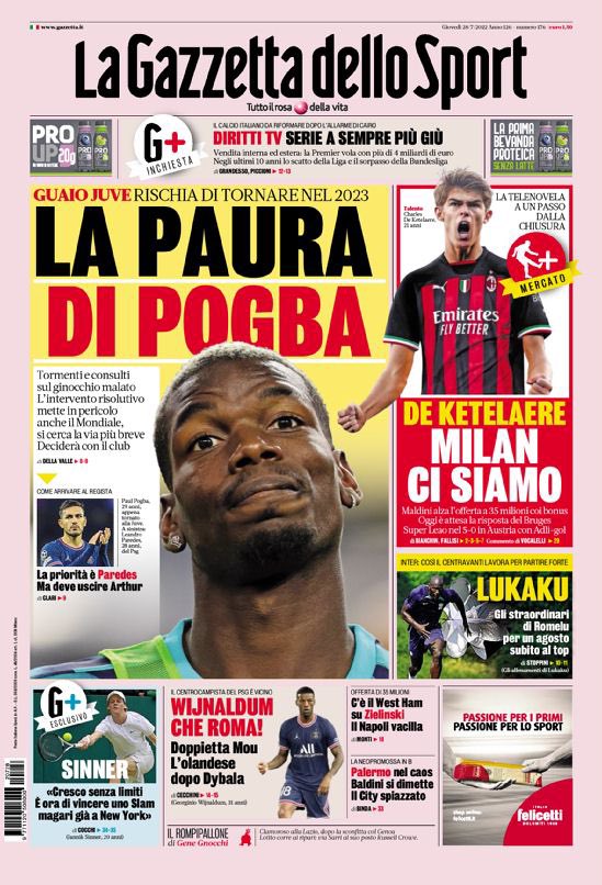 Rassegna stampa Juve: prime pagine quotidiani sportivi - 28 luglio 2022 38 551D6014 4330 43F0 9755 6D30D1B5E522
