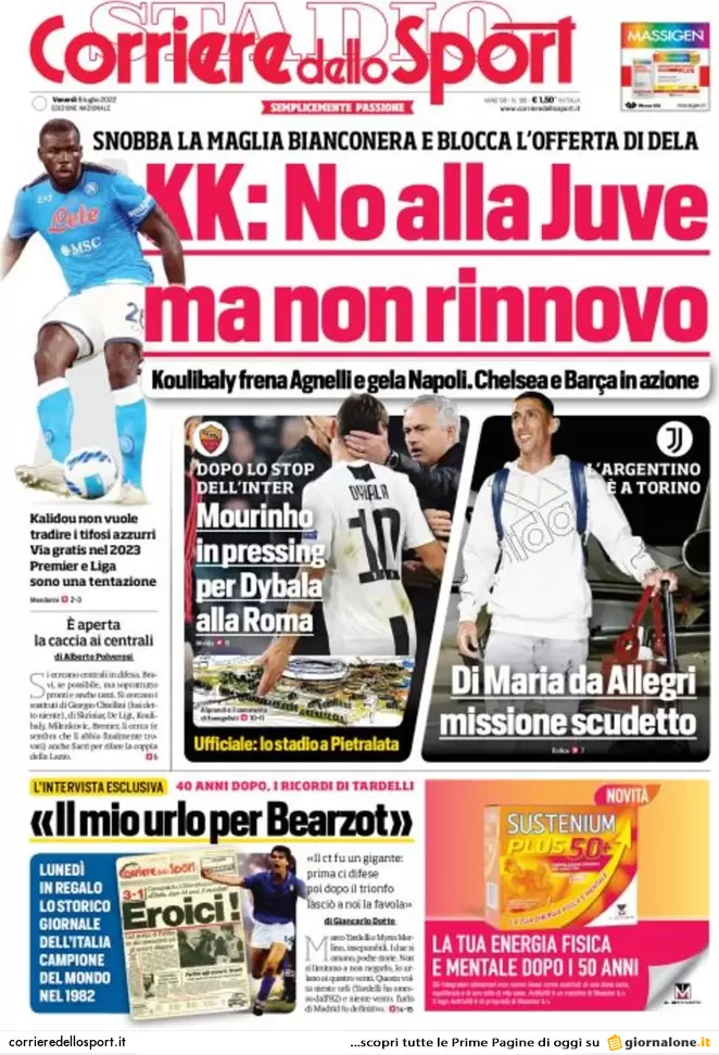 Rassegna stampa Juve: prime pagine quotidiani sportivi - 8 luglio 2022 37 Corriere dello Sport