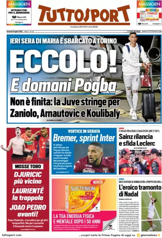 Rassegna stampa Juve: prime pagine quotidiani sportivi - 8 luglio 2022 36 Tuttosport 1