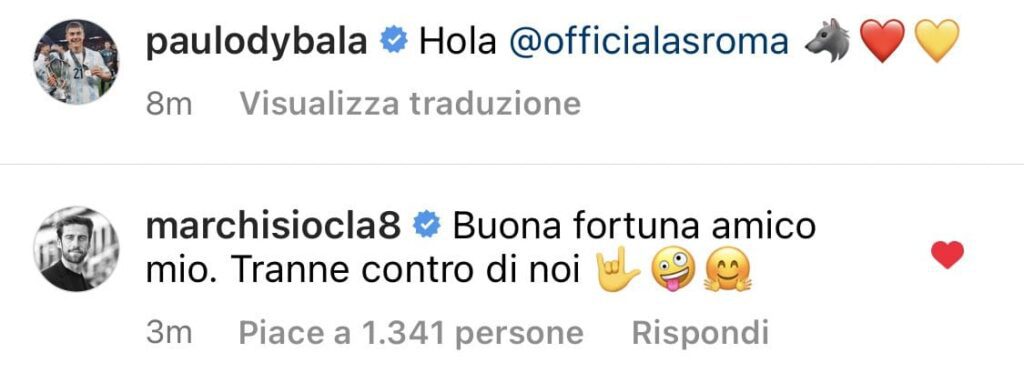 Marchisio scherza con Dybala: «Buona fortuna, tranne...» - FOTO 37 WhatsApp Image 2022 07 20 at 17.40.16