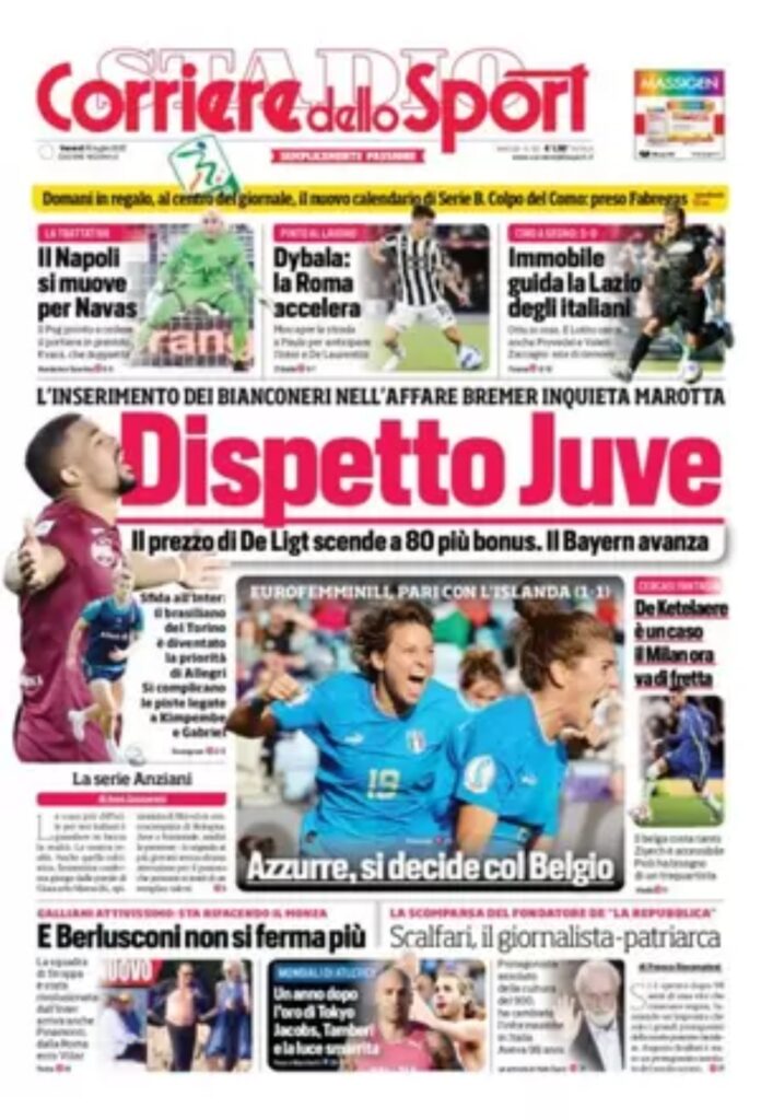 Rassegna stampa Juve: prime pagine quotidiani sportivi - 15 luglio 2022 36 corriere dello sport 002304984 1
