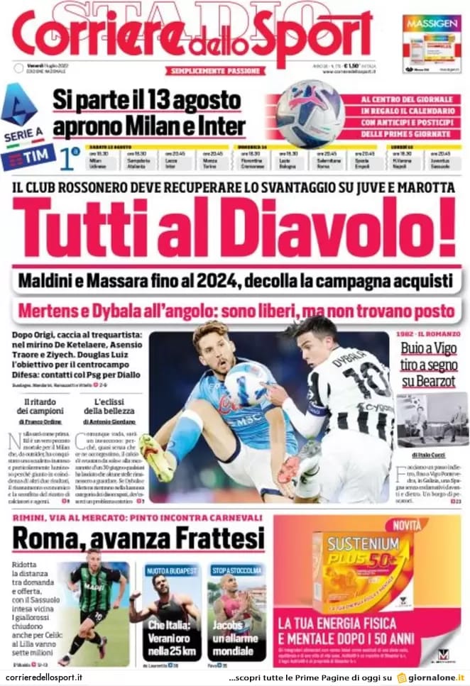 Rassegna stampa Juve: prime pagine quotidiani sportivi - 1 luglio 2022 38 corriere