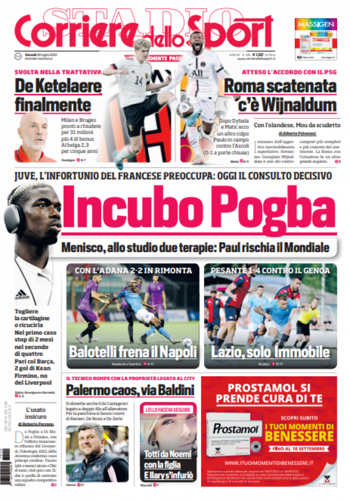 Rassegna stampa Juve: prime pagine quotidiani sportivi - 28 luglio 2022 37 corsport 13