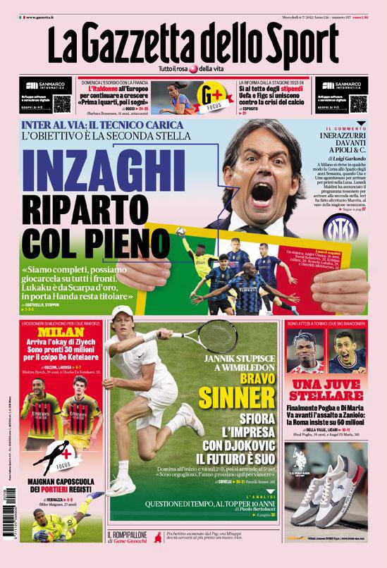 Rassegna stampa Juve: prime pagine quotidiani sportivi - 6 luglio 2022 38 photo 2022 07 06 07 48 40