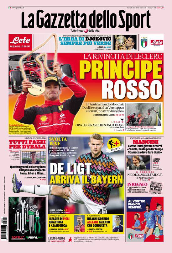Rassegna stampa Juve: prime pagine quotidiani sportivi - 11 luglio 2022 39 photo 2022 07 11 07 52 49