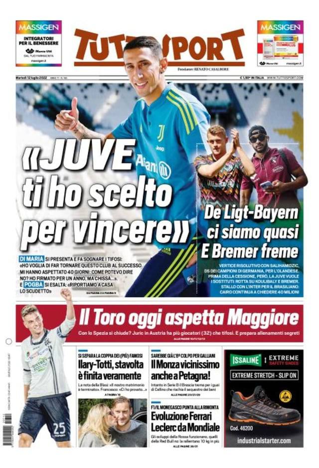Rassegna stampa Juve: prime pagine quotidiani sportivi - 12 luglio 2022 38 photo 2022 07 12 07 55 38