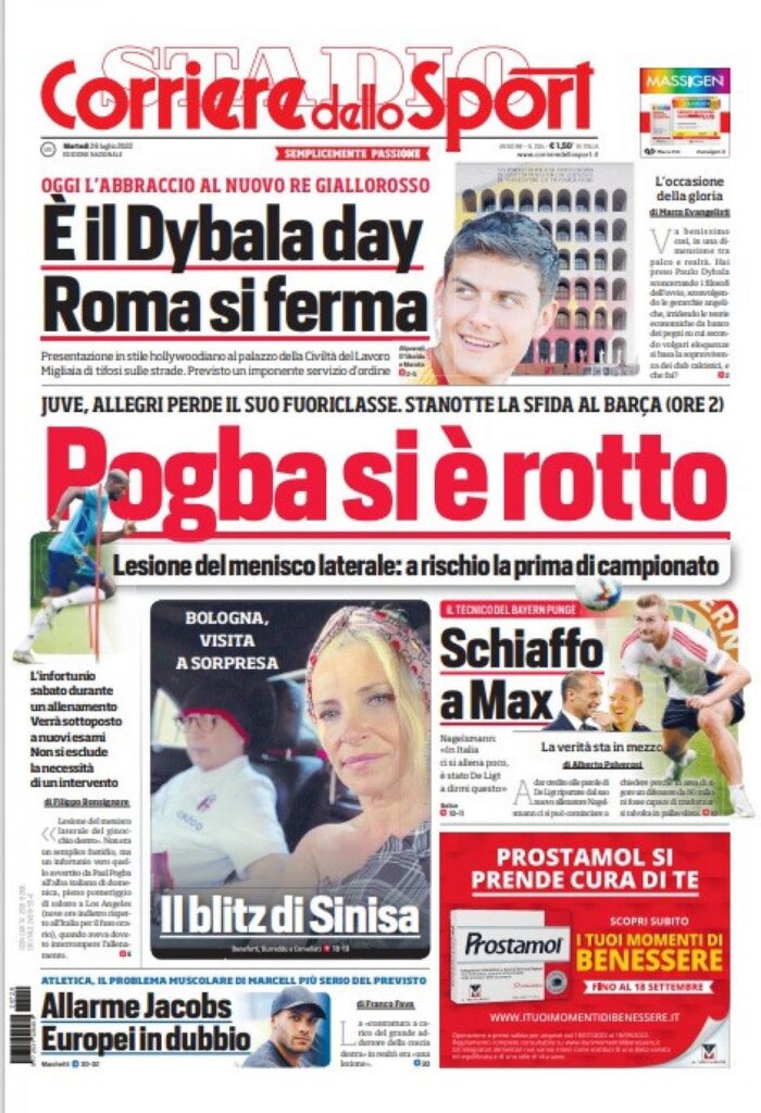 Rassegna stampa Juve: prime pagine quotidiani sportivi - 26 luglio 2022 38 photo 5978807176153643418 y