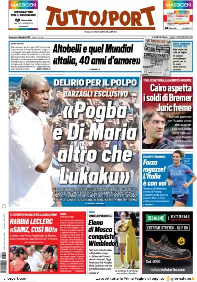 Rassegna stampa Juve: prime pagine quotidiani sportivi - 10 luglio 2022 37 tuttosport 001304580