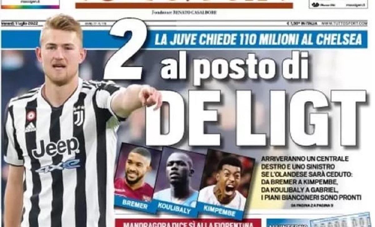Rassegna stampa Juve: prime pagine quotidiani sportivi - 1 luglio 2022 36 tuttosport 1