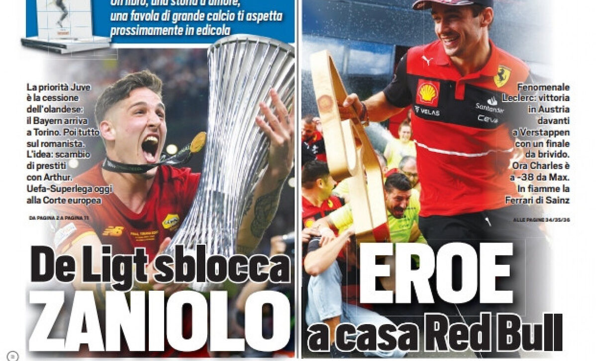Rassegna stampa Juve: prime pagine quotidiani sportivi - 11 luglio 2022 36 tuttosport 11 luglio 2022 1 e1657491301180