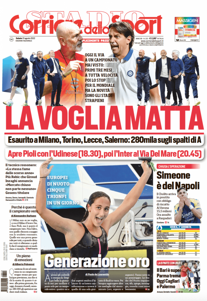 Rassegna stampa Juve: prime pagine quotidiani sportivi - 13 agosto 2022 38 1A805500 8A8D 4D77 A3B7 C2EEC0AAFAA9