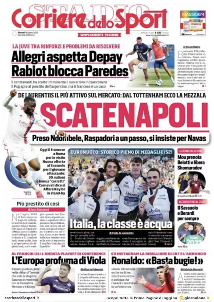 Rassegna stampa Juve: prime pagine quotidiani sportivi - 18 agosto 2022 38 2EA06920 570D 44A8 88B6 5EE8045B9BA6