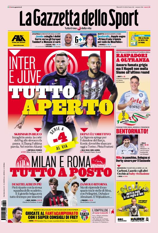 Rassegna stampa Juve: prime pagine quotidiani sportivi - 9 agosto 2022 38 6800C192 6F9A 431F 8FEC 6FEC9C6842EB
