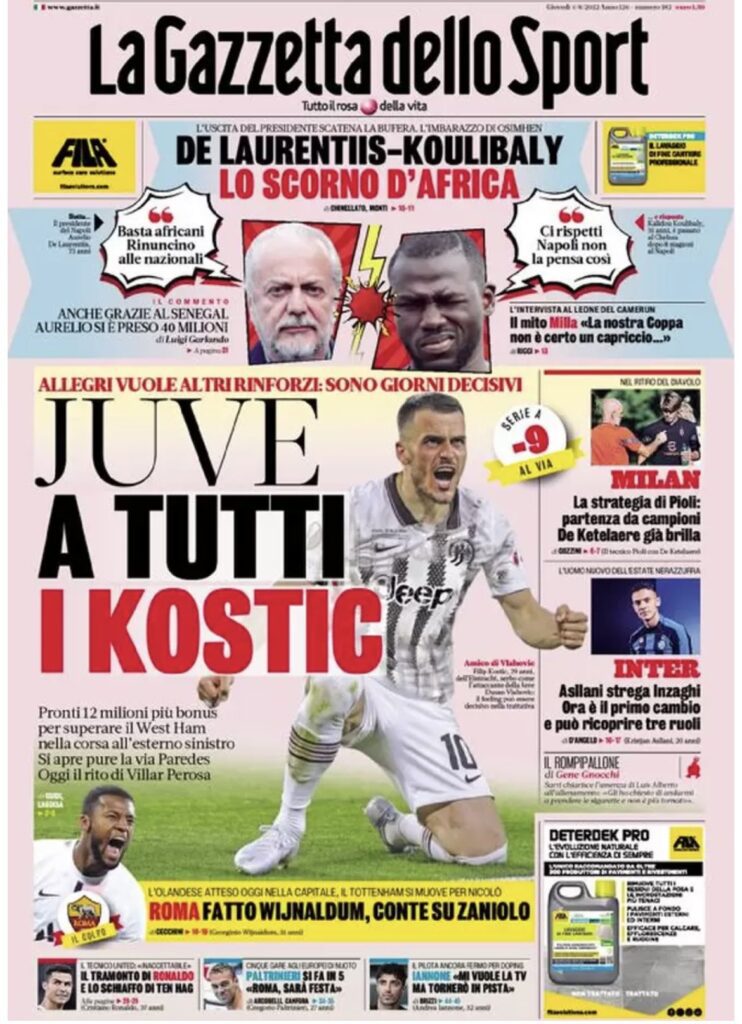 Rassegna stampa Juve: prime pagine quotidiani sportivi - 4 agosto 2022 38 CD146217 9795 4625 A674 067A0F5358B7