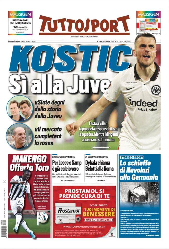 Rassegna stampa Juve: prime pagine quotidiani sportivi - 5 agosto 2022 37 E63AA4DB 0B62 449A 8350 BD553EC8B293
