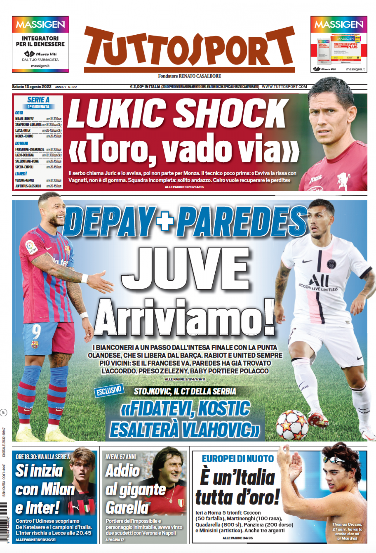 Rassegna stampa Juve: prime pagine quotidiani sportivi - 13 agosto 2022 36 F0503A23 1610 4293 8735 CBB648554524