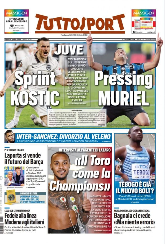Rassegna stampa Juve: prime pagine quotidiani sportivi - 4 agosto 2022 36 IMG 4019