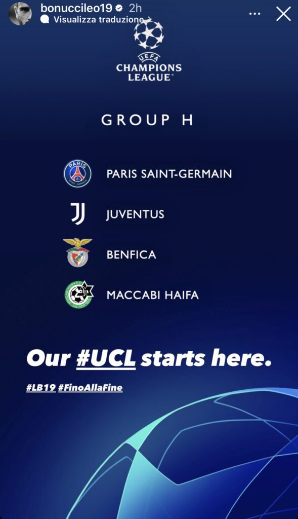 Bonucci carica la Juve: il suo commento ai gironi di Champions - FOTO 37 IMG 4688