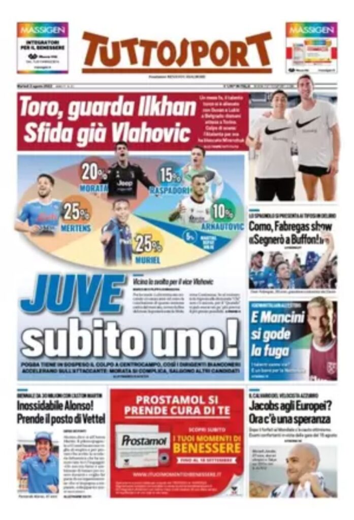 Rassegna stampa Juve: prime pagine quotidiani sportivi - 2 agosto 2022 37 befunky 2022 7 2 0 30 41
