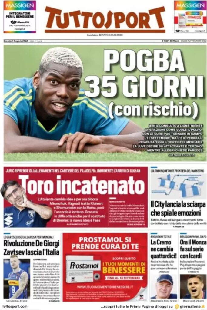 Rassegna stampa Juve: prime pagine quotidiani sportivi - 3 agosto 2022 36 befunky 2022 7 3 0 29 1
