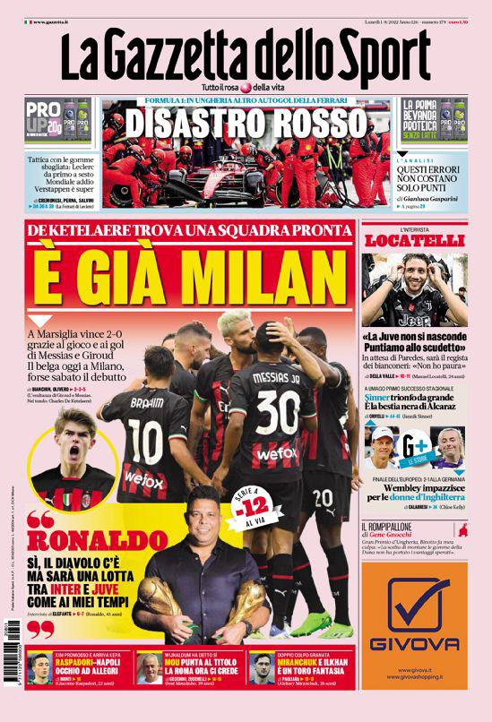 Rassegna stampa Juve: prime pagine quotidiani sportivi - 1 agosto 2022 38 photo 2022 08 01 07 46 09