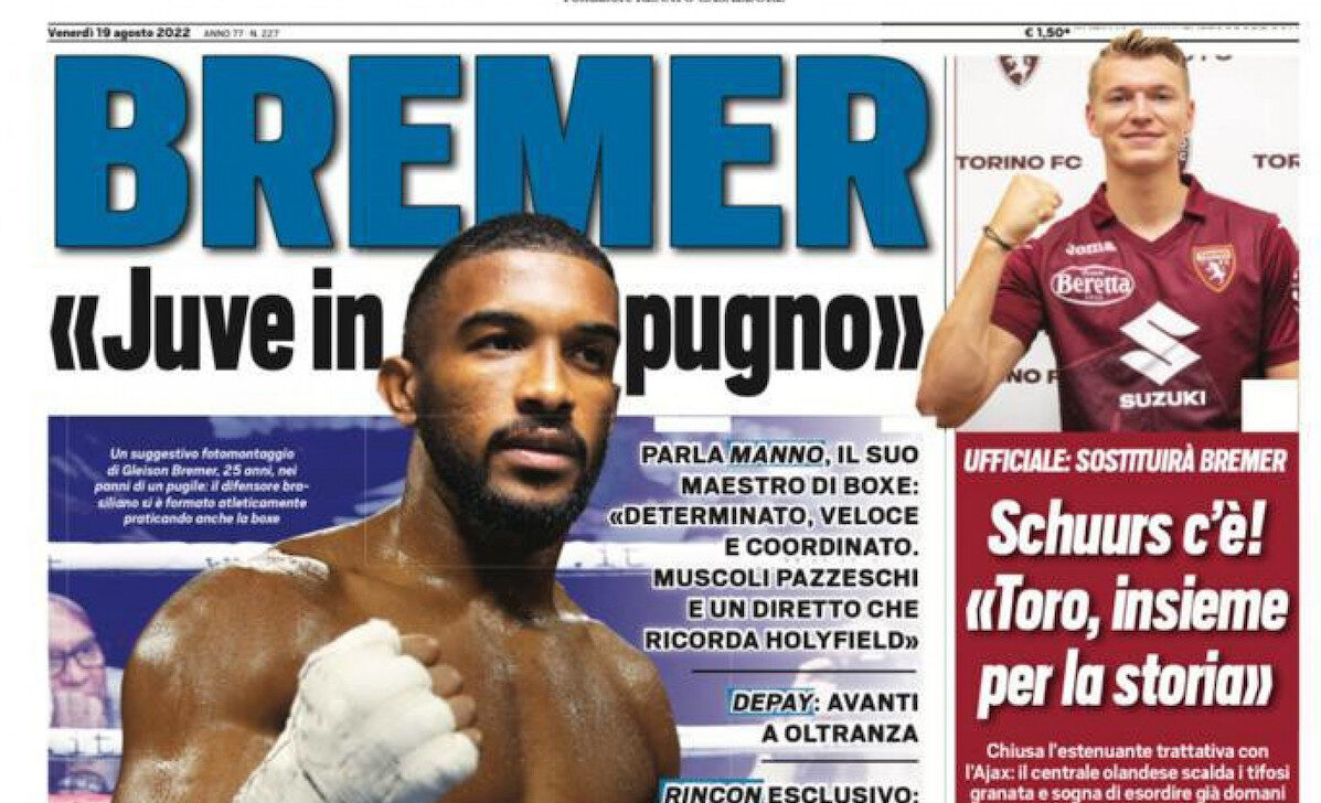 Rassegna stampa Juve: prime pagine quotidiani sportivi - 19 agosto 2022 36 ts 19 8 22 2 e1660861659120