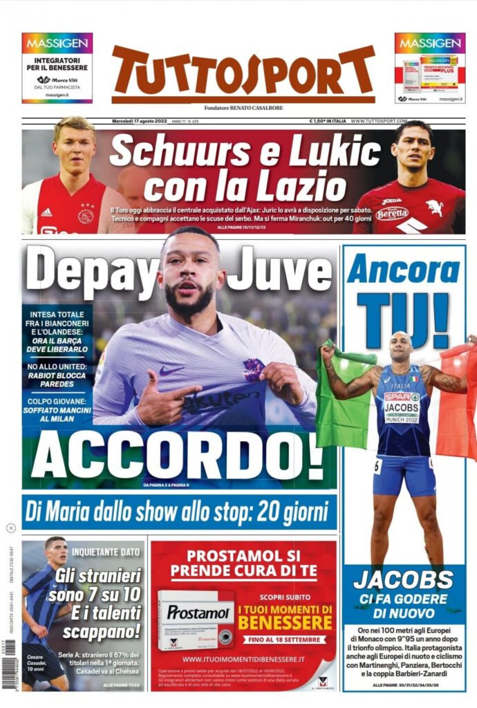 Rassegna stampa Juve: prime pagine quotidiani sportivi - 17 agosto 2022 37 whatsapp image 2022 08 17 at 00.27.29