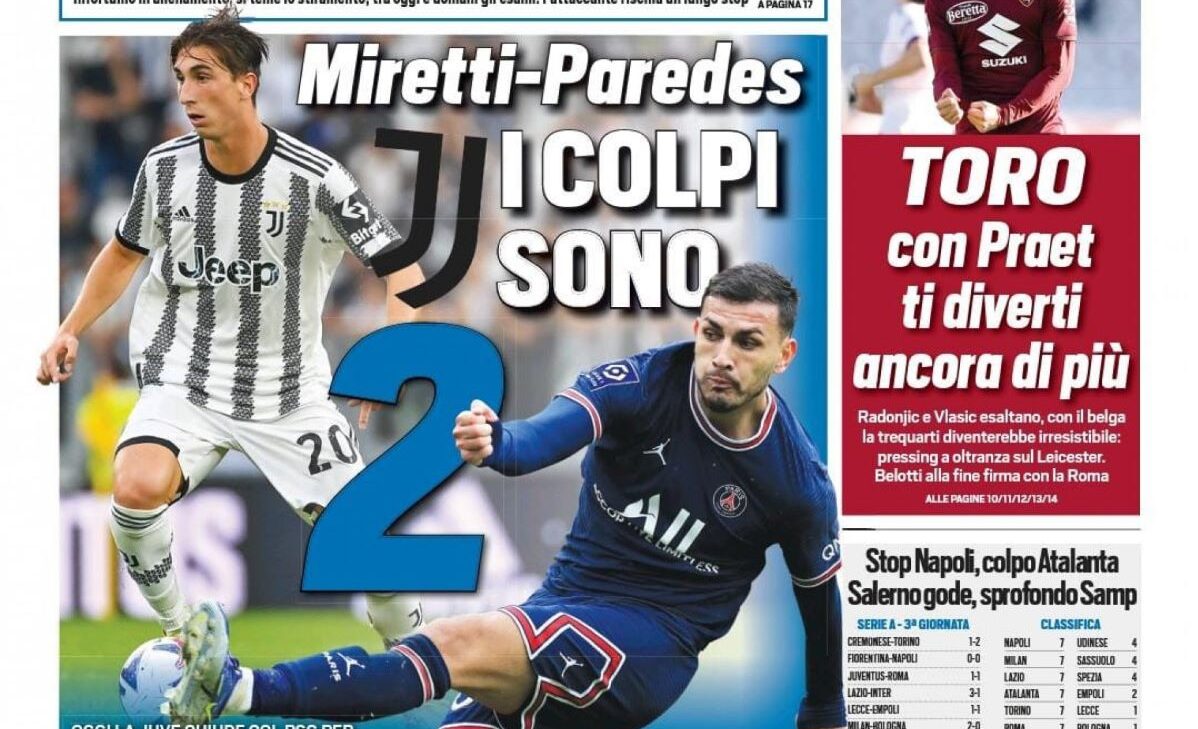 Rassegna stampa Juve: prime pagine quotidiani sportivi - 29 agosto 2022 36 whatsapp image 2022 08 29 at 00.21.33 e1661726318211