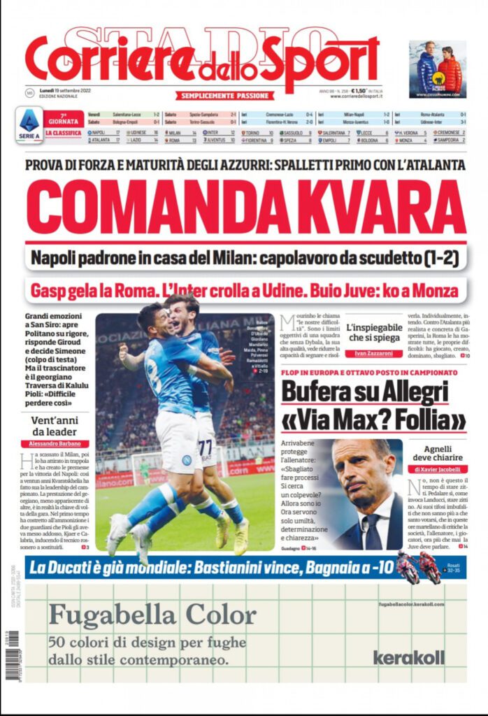 Rassegna stampa Juve: prime pagine quotidiani sportivi - 19 settembre 2022 38 cds 3