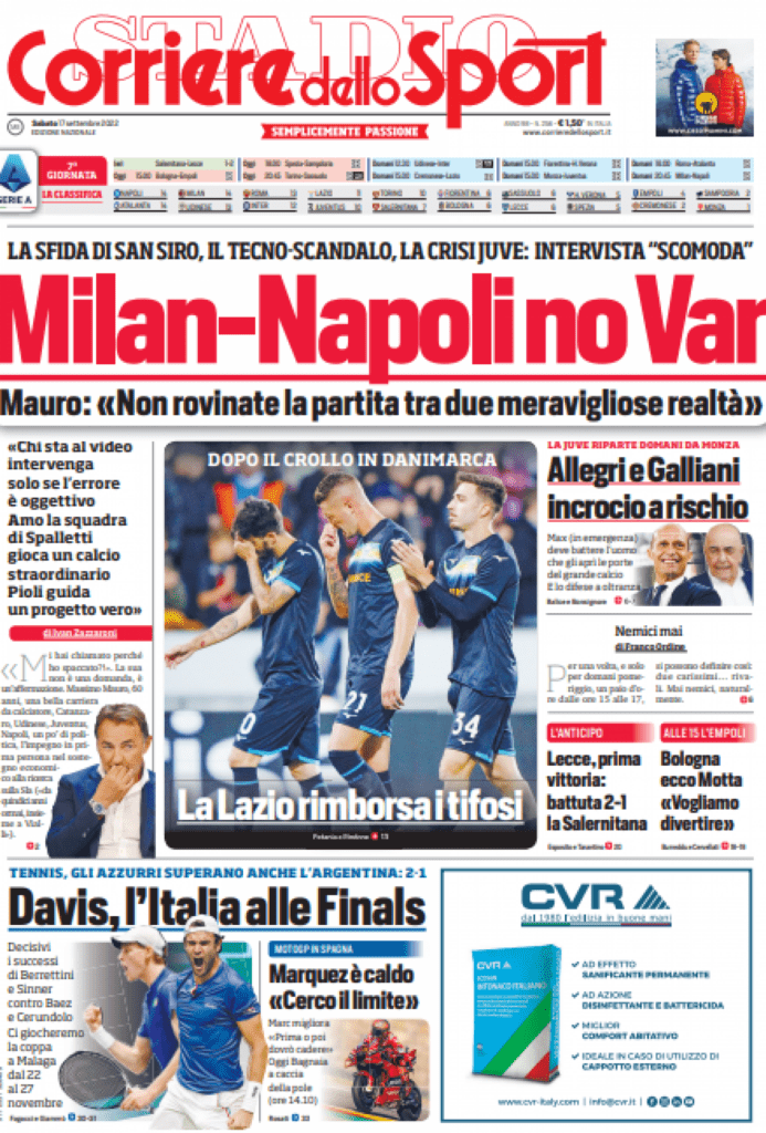 Rassegna stampa Juve: prime pagine quotidiani sportivi - 17 settembre 2022 38 corsport 15