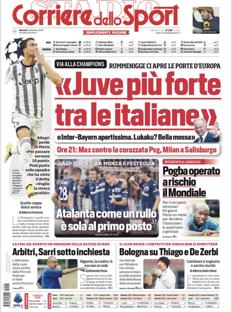 Rassegna stampa Juve: prime pagine quotidiani sportivi - 6 settembre 2022 38 f60e0e96 712c 4913 a7d5 a2a5e5b70137.jpeg