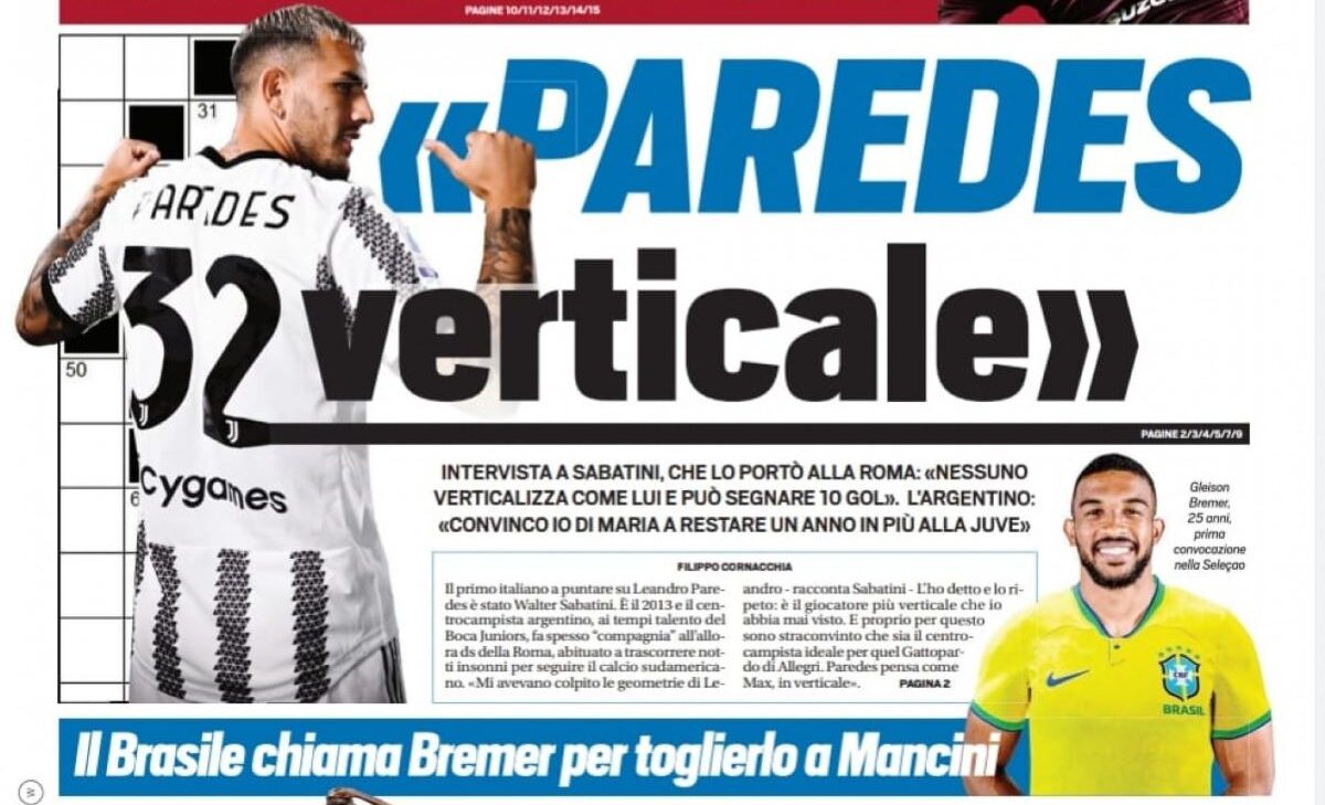 Rassegna stampa Juve: prime pagine quotidiani sportivi - 10 settembre 2022 36 tuttosport 10 settembre e1662762896855