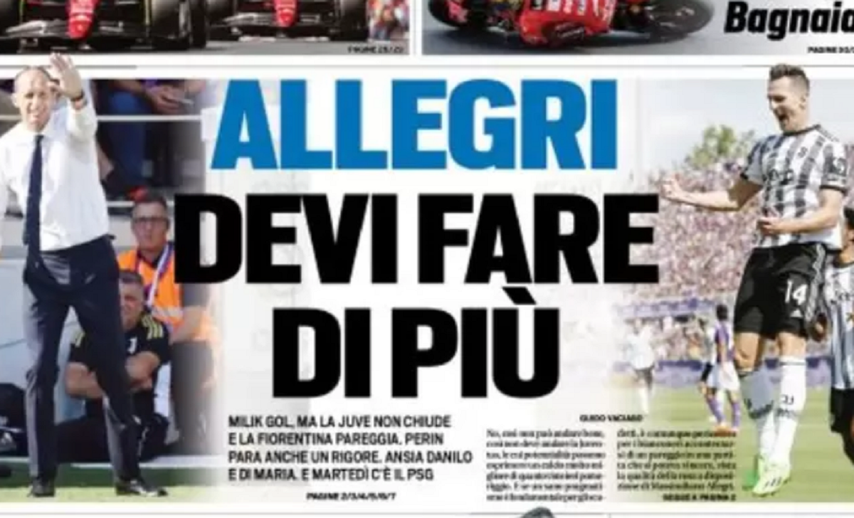 Rassegna stampa Juve: prime pagine quotidiani sportivi - 4 settembre 2022 36 tuttosport