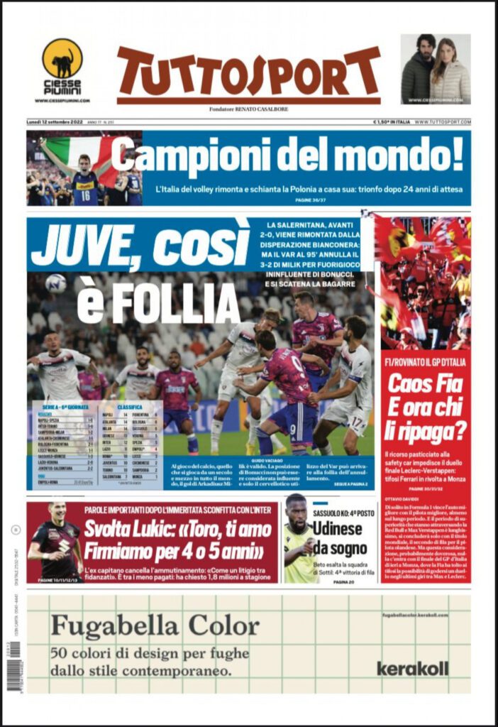 Rassegna stampa Juve: prime pagine quotidiani sportivi - 12 settembre 2022 38 whatsapp image 2022 09 11 at 23.31.23 1